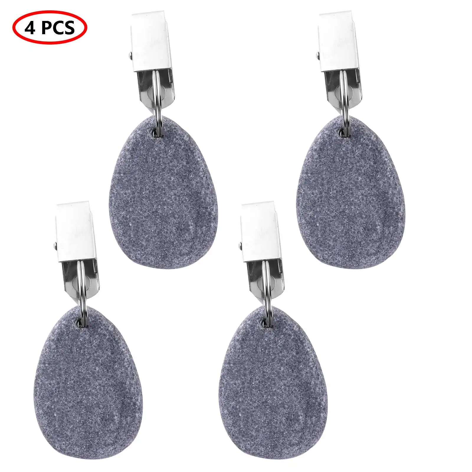 

4Pcs Tablecloth Weights Metal Clip Teardrop Table Cover Weights Tablecloth Pendant Stone Table Weights Hangers Table Decoration