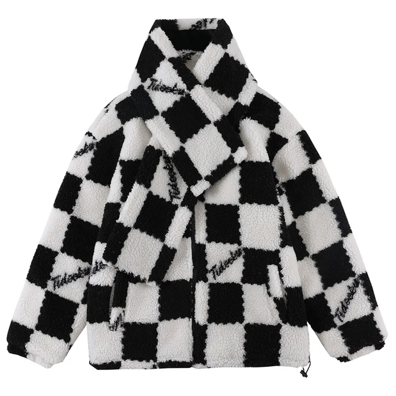 Куртка мужская оверсайз из овечьей шерсти уличная одежда в стиле ретро плотная