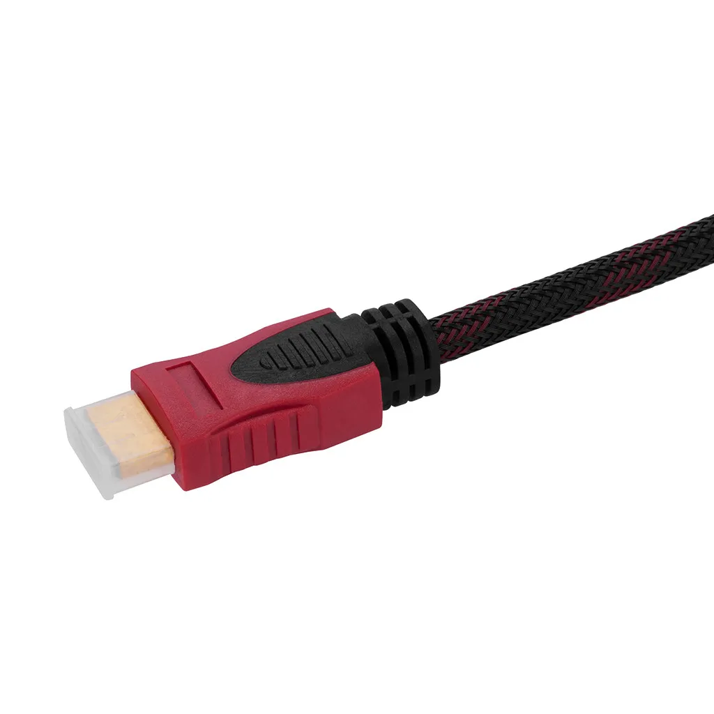 1 4 в высокоскоростной HDMI видео аудио плоский кабель 1080 а HD TV красный черный