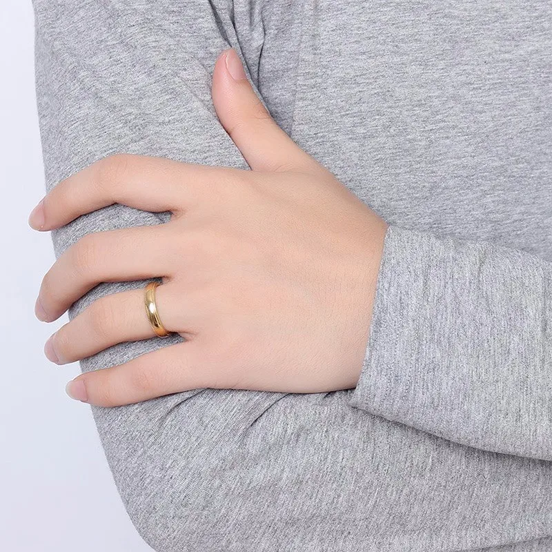 Золотое мужское обручальное кольцо из нержавеющей стали с краями Milgrain ювелирное