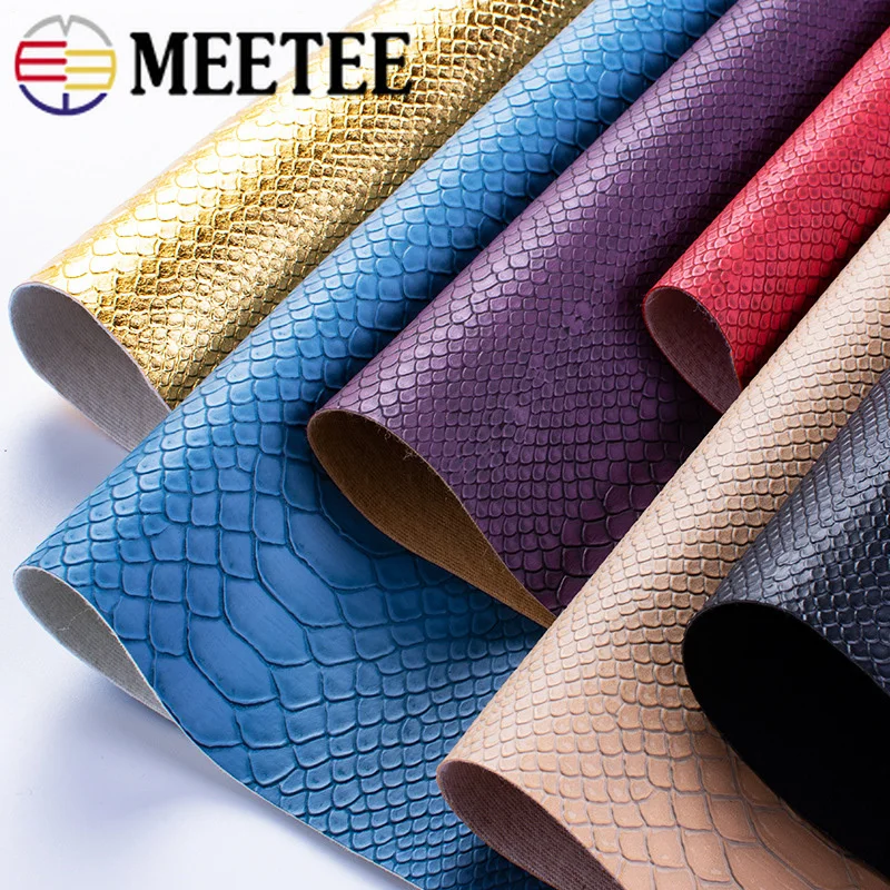 

Meetee 95*138cm 0.8mm Thick PVC Synthetic Leather Fabric Imitation Snake Retro Leathercrafts DIY Clothes Bags Sofa Accessories