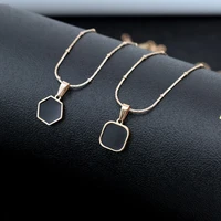 titanium steel necklace female rose gold exquisite small square necklace jewelry hexagonal clavicle necklace will not fade