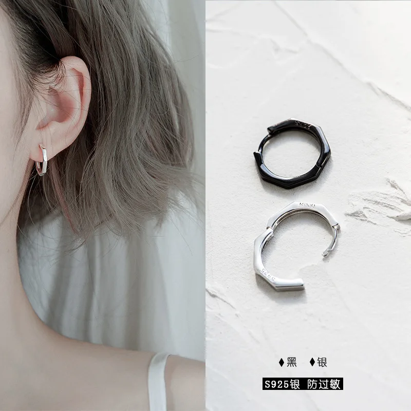 

LByzHan Minimalist Geometric Hoop Earrings for Women Authentic 925 Sterling Silver Small Simple Ear Hoops Fine Jewelry