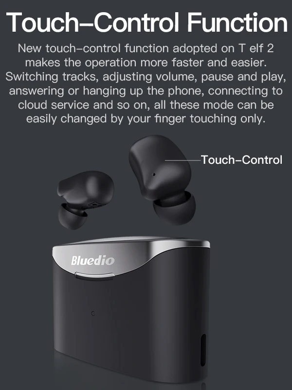 Bluetooth наушники TWS беспроводные наушники Bluedio T-elf 2 Водонепроницаемая Спортивная гарнитура беспроводные наушники в ухо с зарядным устройством