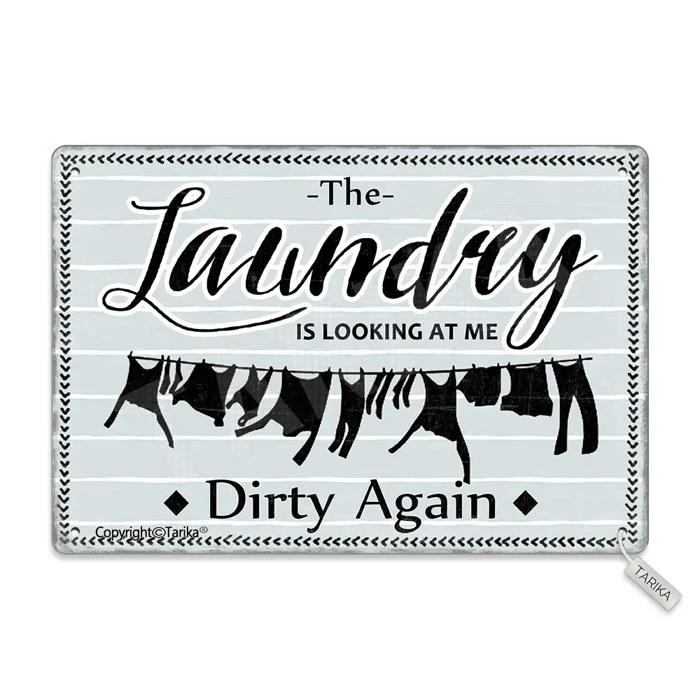 Стирка смотрит на меня грязный снова Металл 20 х30 см винтажное украшение