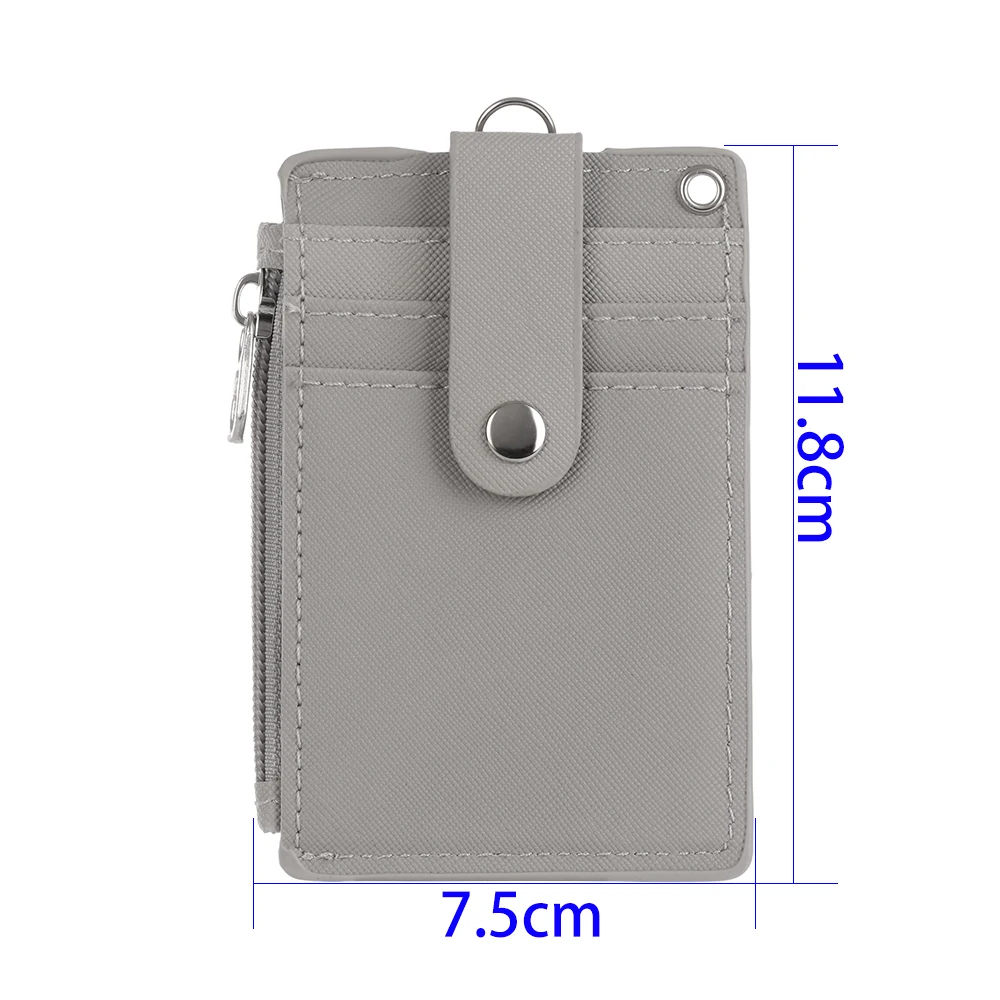 

1 PC Hot Portable PU Leathe Coin Purse Business ID Card Credit Badge Holder Wallet Keychain Bus Cards Cover New Arriverl
