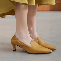 fashion women shoes ladies pointed toe high heels dress shoes stiletto heel pumps office shoes black yellow plus size 44 45 46