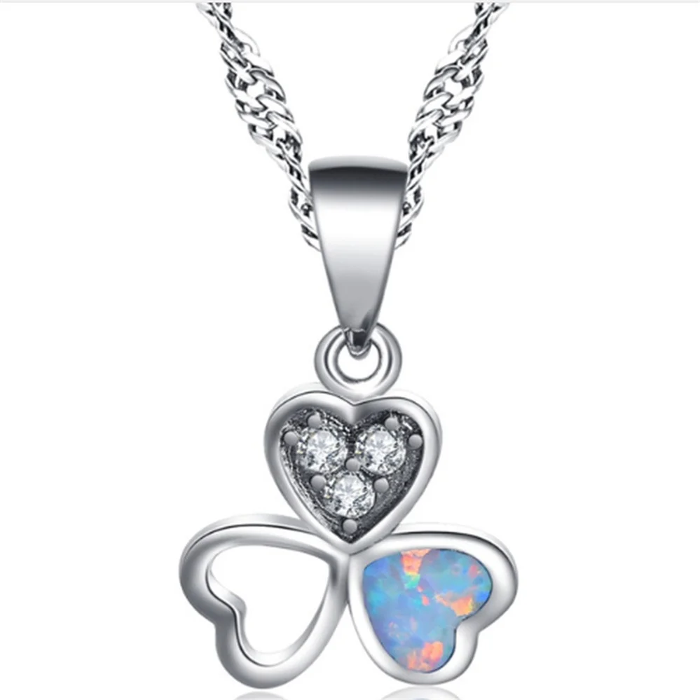 

Popular Fashion Heart-shaped Romantic Lucky Four-leaf Clover Pendant Charm Necklace Valentine's Day Gift Jewelry Wholesale