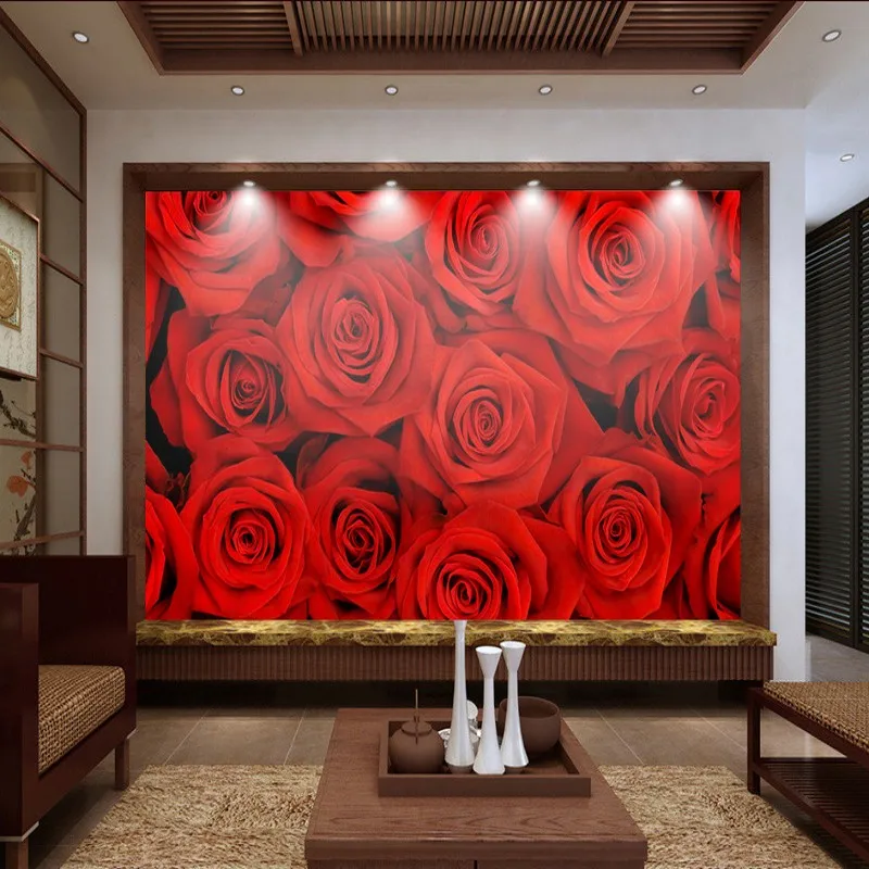 

Прямая доставка пользовательские 3d обои 3D стерео красота красная роза фон стены на заказ лобби обои Гостиная Спальня Фреска
