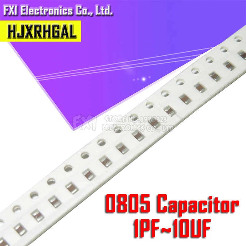 500 шт. 0805 smd конденсатор с алюминиевой крышкой Керамическая 1PF-10UF 20PF 220PF 330PF 680PF 4.7NF
