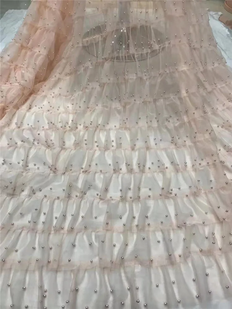 

Pure color aesthetic embroidery French mesh African lace Nigeria lace fabric is the preferred fabric for dress party dresses