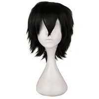 Black White Purple Red Short Hair Cosplay Wig Male Party 30 Cm High Temperature Fiber Synthetic Hair Wigs