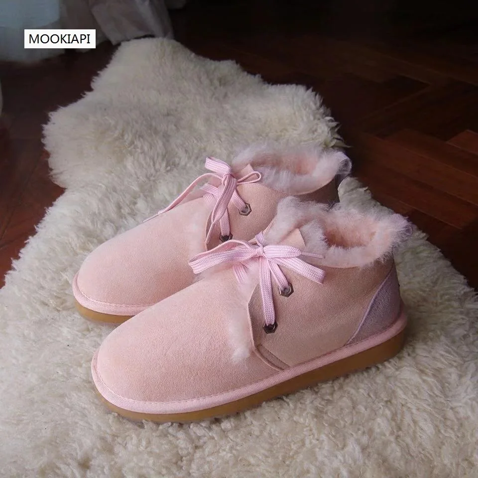 Новейший Европейский стиль 2019 г. Зимние ботинки с низким голенищем натуральная