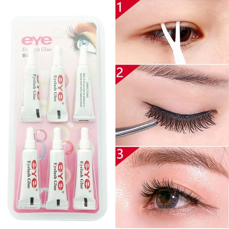 6 шт ресницы клеящийся накладной ресниц Водонепроницаемый накладные макияж клей