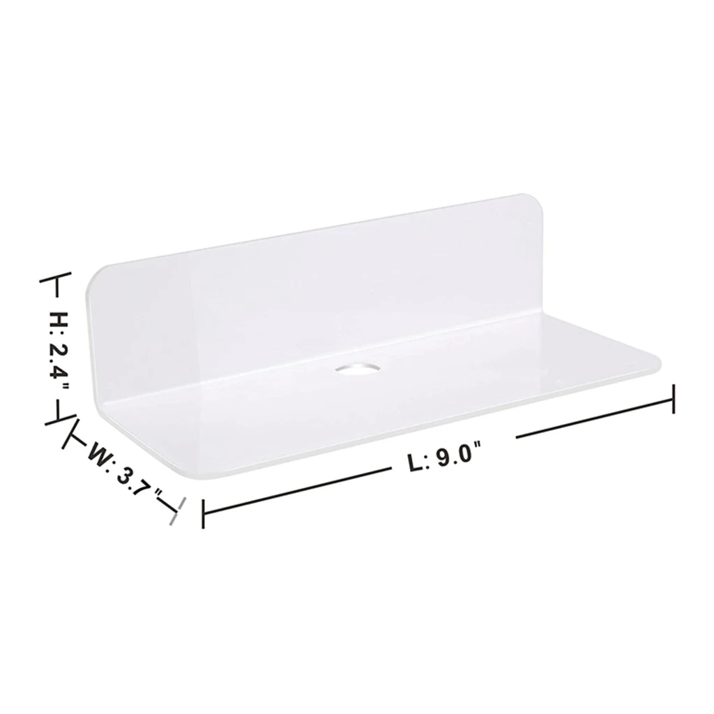 Acrylic Floating Wall Shelf Adhesive Expand Wall Space Small Display Shelf for Wireless Speaker Doll Video Cams Wall Organizers images - 6