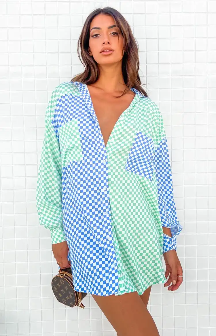 

Women's Shirts Casual Fashion Plaid Stitching Cotton Long Sleeve Single Breasted Cardigan T-Shirts Commuter 2022 New Summer
