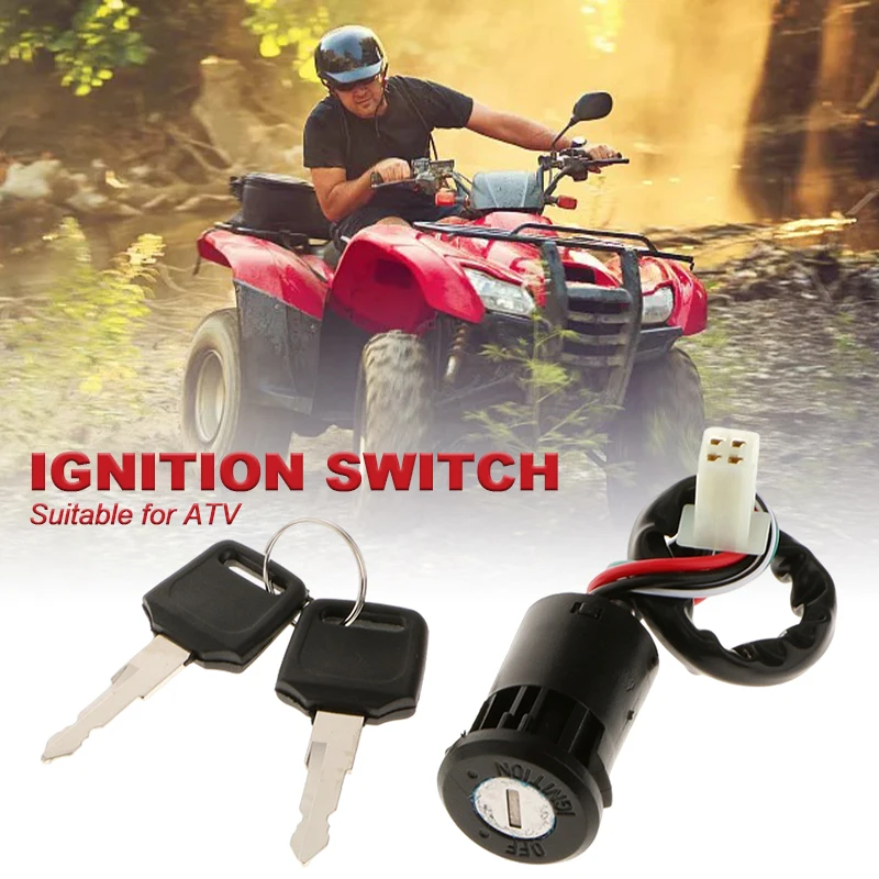 

4 Pin Wire ATV Ignition Key Switch For Chinese Quad 4 Wheeler ATV Go Kart TAOTAO Sunl Roketa Kazuma 50cc 70cc 90cc 110cc 125cc