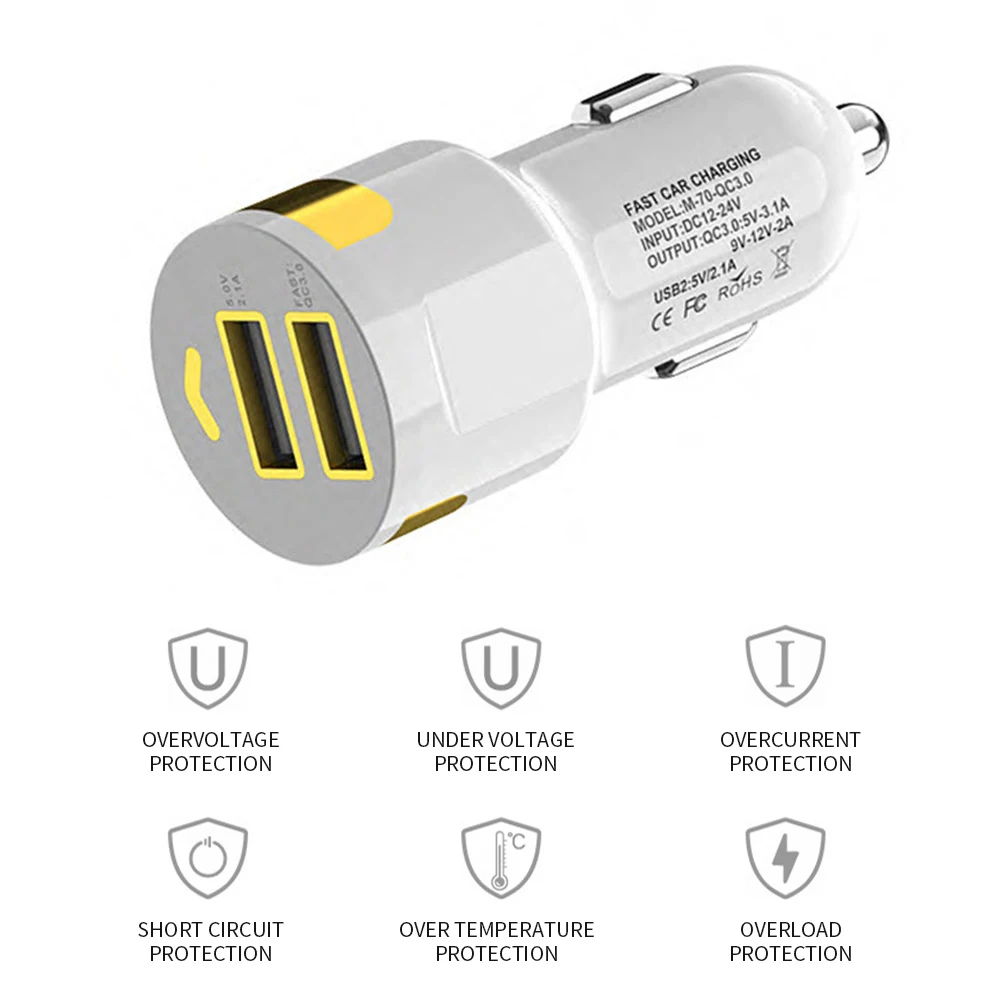 Универсальное зарядное устройство для быстрой зарядки 3 0 2 USB порта автомобильное