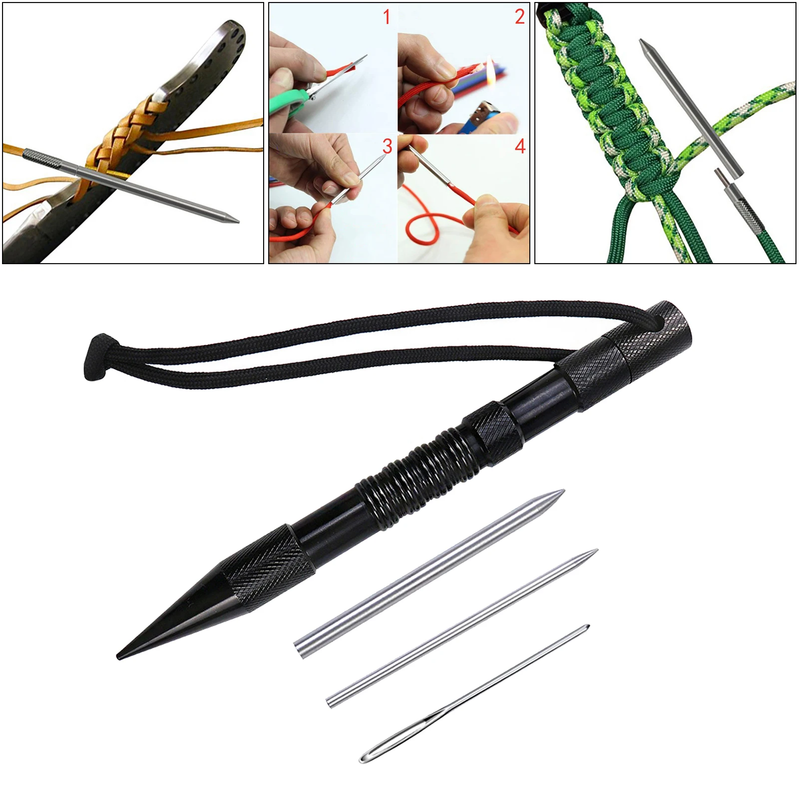 

Paracord Lacing Needles Stainless Steel Tool Set Fid Lacing Stitching