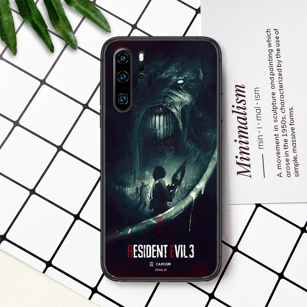 

Resident Movie Evil Phone Case For Huawei P Mate Smart 10 20 30 40 Lite Z 2019 Pro black Cell Luxury Shell 3D Prime Tpu Coque