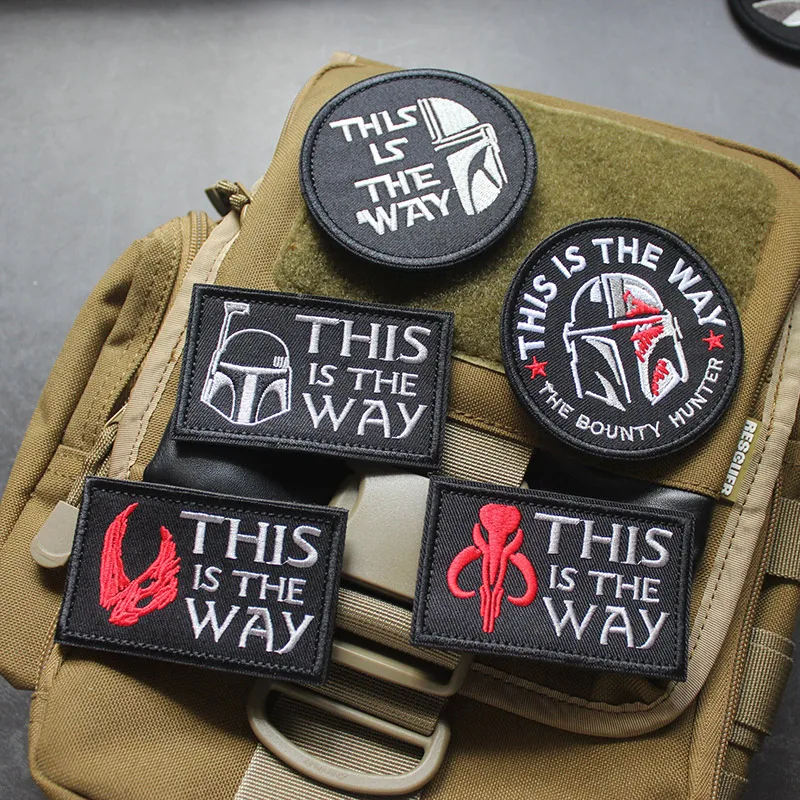 Звездных воин заплата вышивки Открытый военный белые солдатики Мандалорское