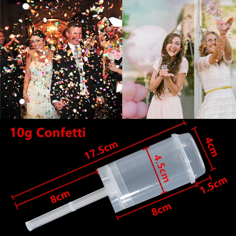 1 разноцветный Набор Push Pop конфетти Push Poppers украшение для свадебной вечеринки 1 см бумажные конфетти металлик С Днем Рождения Декор
