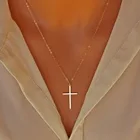 Ожерелье с крестом простые ожерелья Иисус женская цепочка женская подвеска ювелирные изделия для девочек желтое золото цвет винтажные европейские Металлические ожерелья