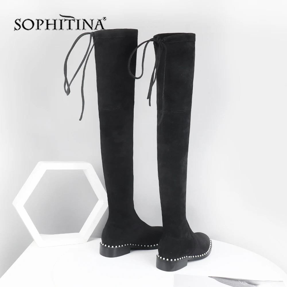 SOPHITINA/модные дизайнерские ботинки с квадратным носком; специальная ручная работа; Лидер продаж; Новая удобная однотонная обувь на квадратном каблуке; женские ботинки; SO295