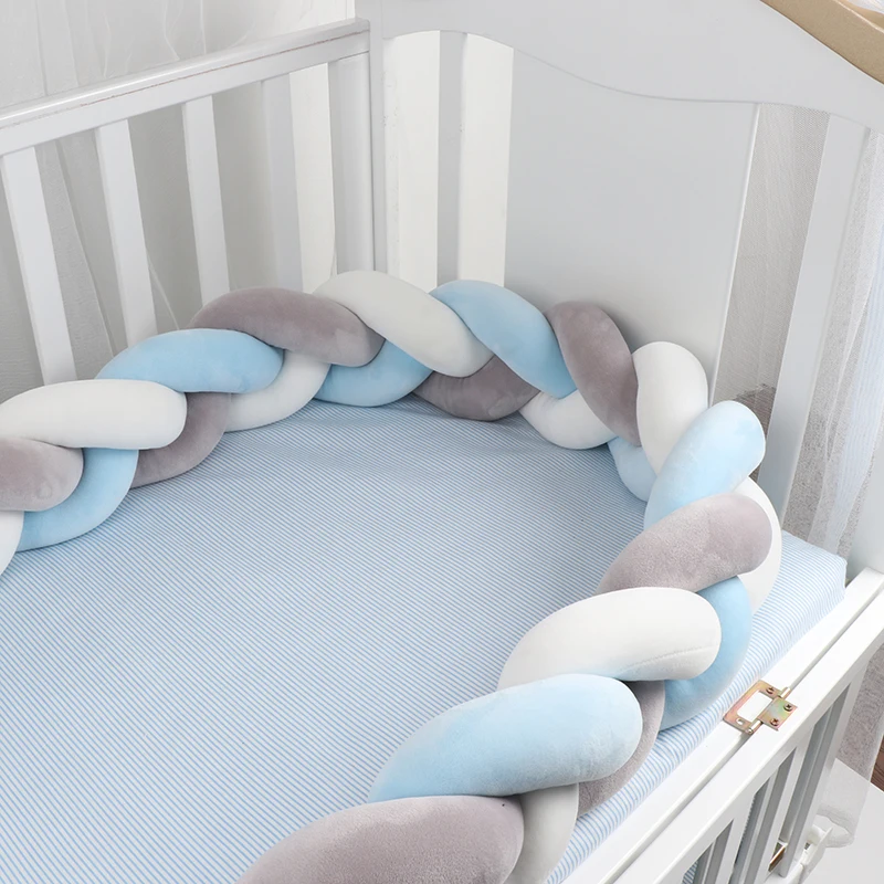 200 см бампер для детской кровати, ручная работа, плетеная плюшевая детская защита для кроватки, детская подушка с узлом, декор для комнаты