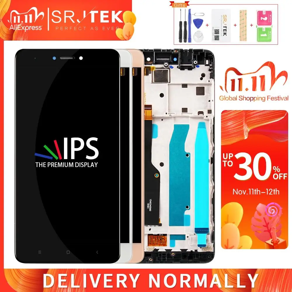 ЖК-матричный сенсорный экран Srjtek для Xiaomi Redmi Note 4X дигитайзер полная сборка рамка