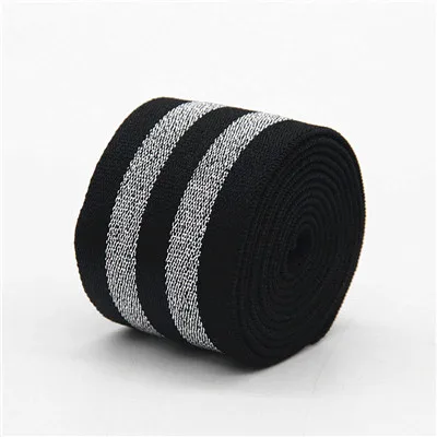 black silver 4cm 5 см 4 см резинки золотые серебряные полосы резинка 40 мм 50 мм пояс для одежды брюки Швейные аксессуары DIY 1 м - Цвет: black silver 4cm