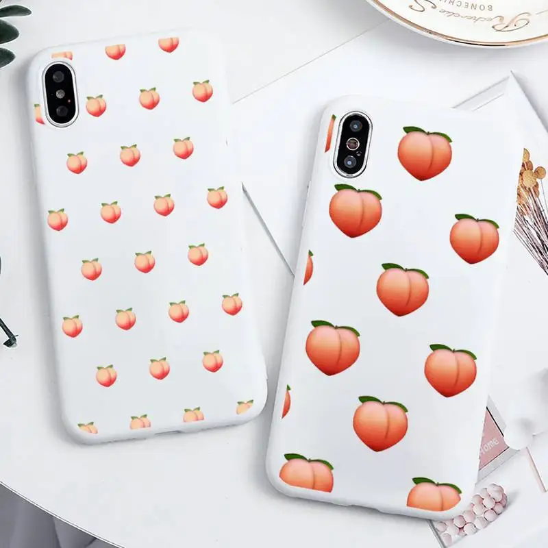 

Delicious Summer day Peache Phone Case Candy Color for iPhone 6 6S 7 8 11 12 XS X SE 2020 XR mini pro Plus MAX funda