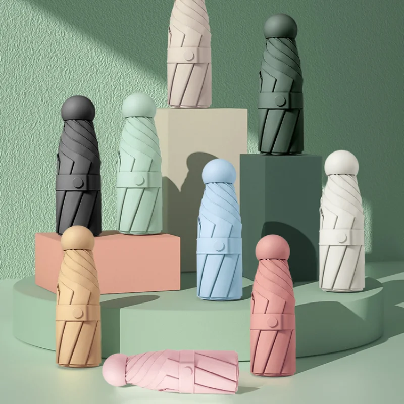 

Компактный складной зонт для защиты от солнца и дождя двойного назначения Зонт для защиты от УФ-лучей портативный Зонт от дождя женский про...