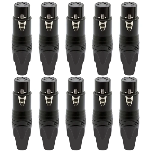 10xFemale 10 шт./лот 5 Pin XLR аудио кабель Разъем 5Pin штекер микрофон вилка многоканального кабеля для микрофона кабель Электрический адаптер - Цвет: 10xFemale