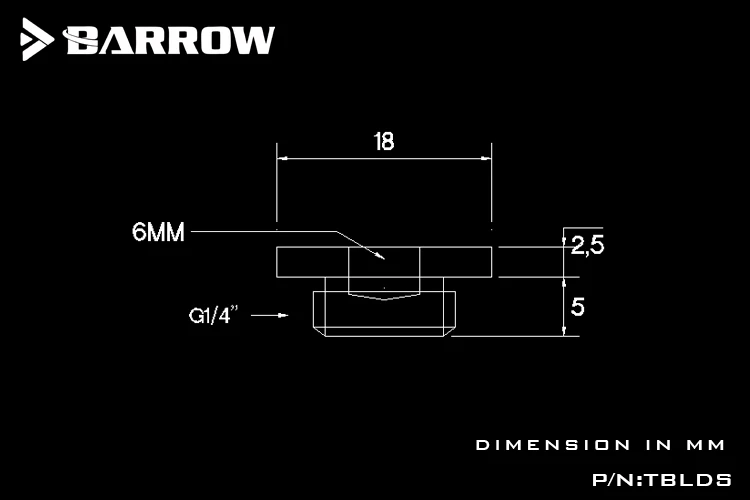 Barrow TBLDS G1 / 4 дюйма черная серебристая ручная затяжка уплотнительная заглушка