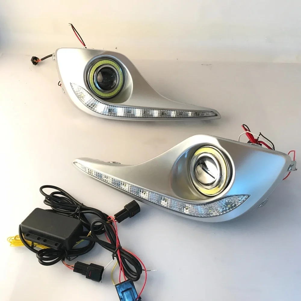Противотуманная фара в сборе Osmrk для Toyota Highlander cob angel eye светодиодные дневные