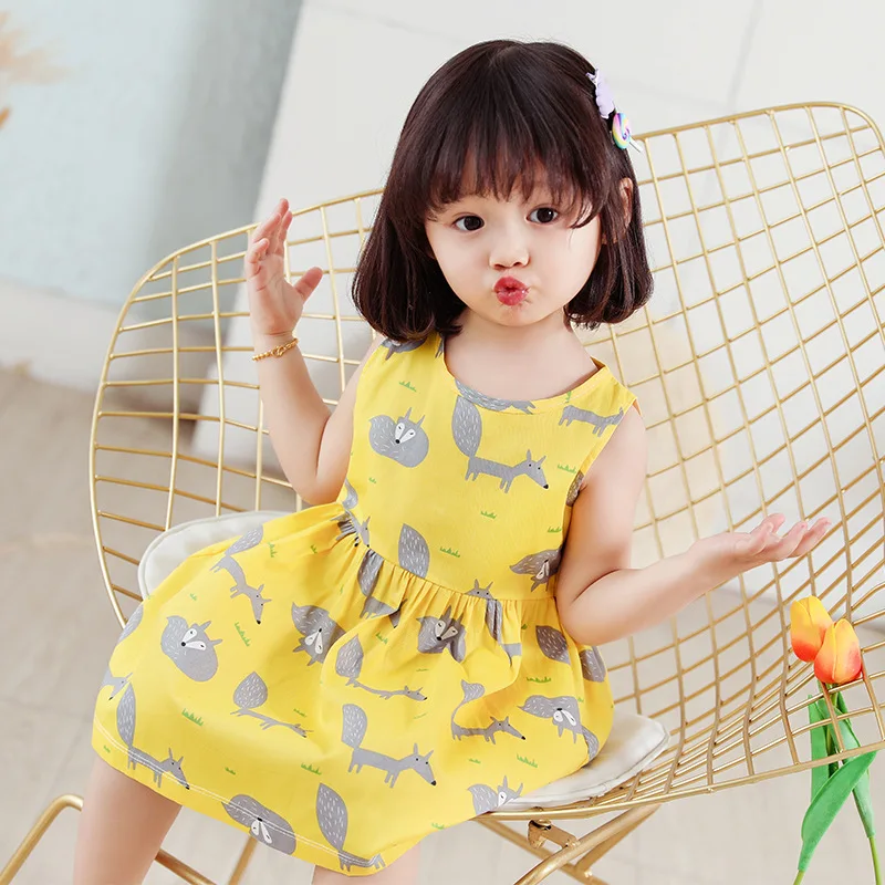 

Fashion Children's Clothing Baby Printing Princess Dress Girls Dress Children's Summer Dress New Children's Skirt Pure Cotton
