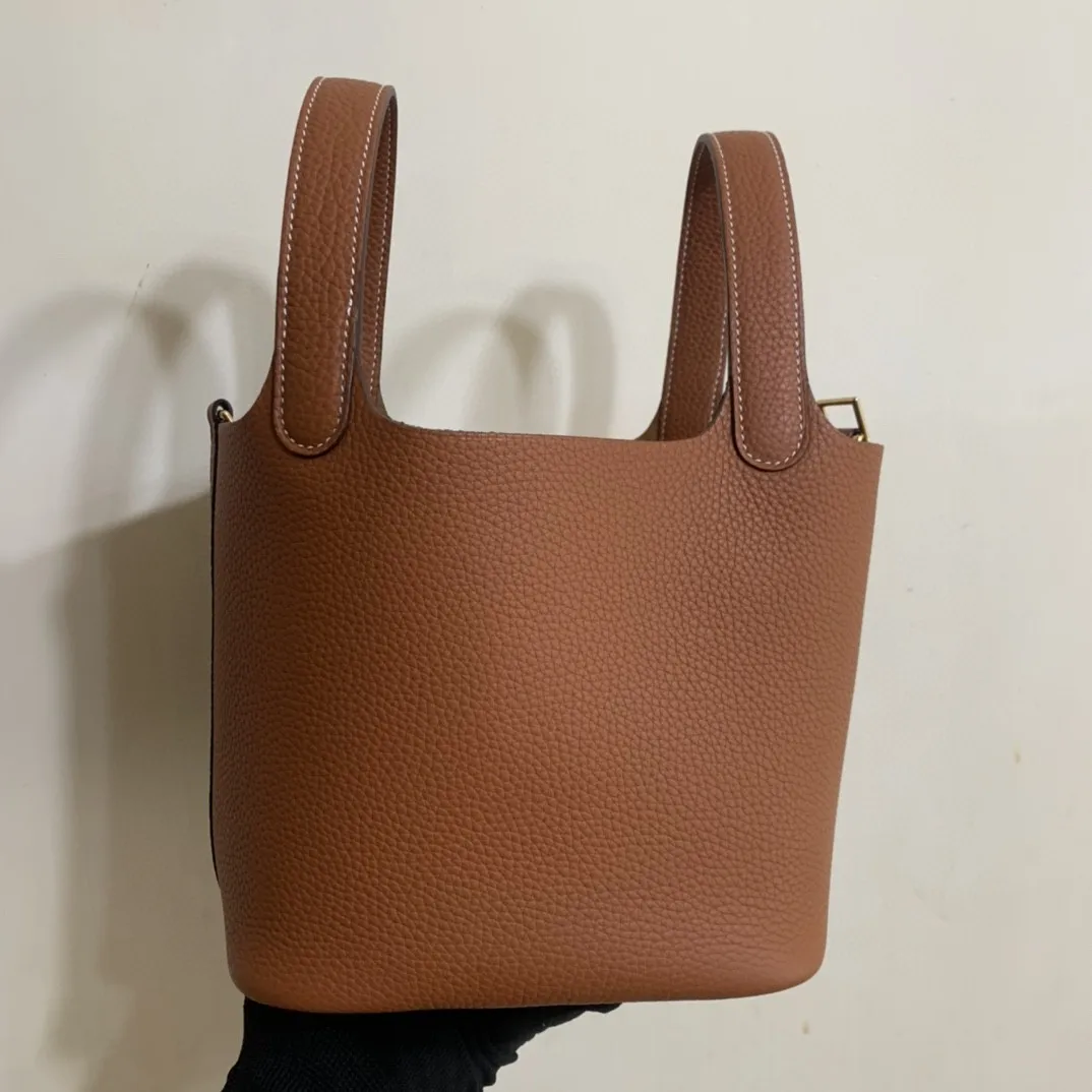 

HANDMADE BRAND Handbag,18CM,BROWN Color,LUXURY PURSE,DESIGNERS BAG,Evercolor Leather, Wax line stitiching,Fast delivery
