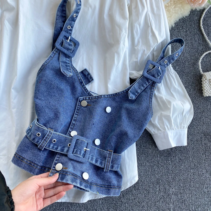 

of reduction of age show thin hot style suit two-piece web celebrity fashion female cowboy condole belt vest + shirt