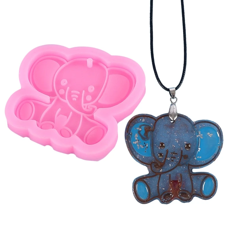 

Cute Cartoon Elephant Keychain Mold for Kitchen Epoxy Resin Silicone Molds DIY Jewelry Pendant Making Key Chain Rings Charms
