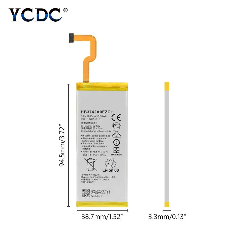 2019 YCDC 100% Новый оригинальный HB3742A0EZC для оптики + сменная батарея Huawei P8