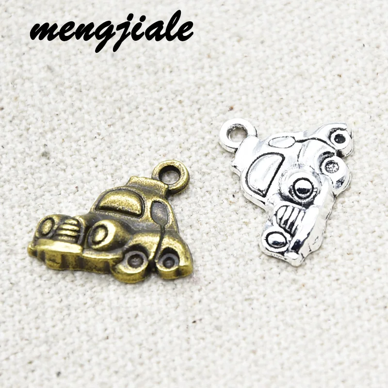 

20pcs Wholesale Two Color Car Charms Alloy Metal Pendants For DIY Handmade Jewelry Accessories Making 19*16mm