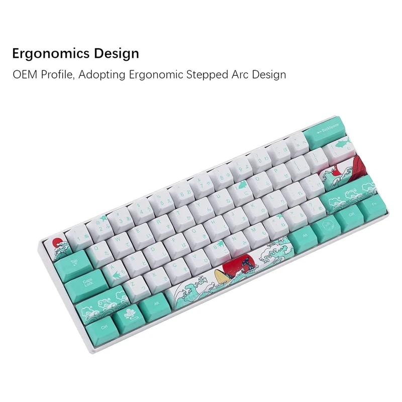 Набор колпачков для клавиш 60% PBT MX Switch Механическая игровая клавиатура GK61 64