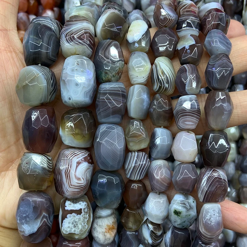 

Natural Brown Botswana Agate Beads 15'' Faceted Irregular DIY Loose Stone Beads For Jewelry Making Beads Necklace For Women Gift
