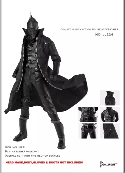 

DOLLSFIGURE CC224 1/6 Scale male Clothes soldier Black Leather coat Windreaker for 12 inches Male action figures
