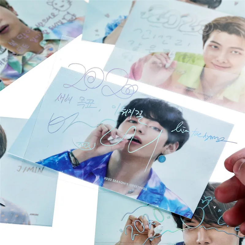 Kpop 2020 сезон поздравительных наклеек Постер фото картины JUNGKOOK V SUGA JIMIN JHOPE JIN RM