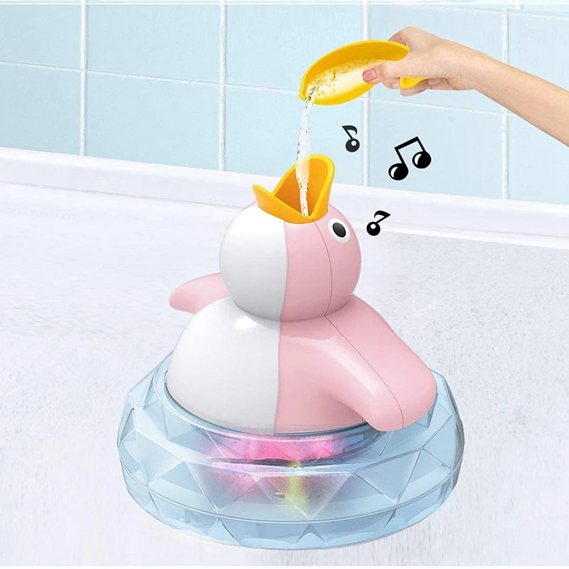

Baby Bath Toys Kids Fun Squirt Water Bathtub Toys Floating Penguin with Music and LED Light Water for Toddlers
