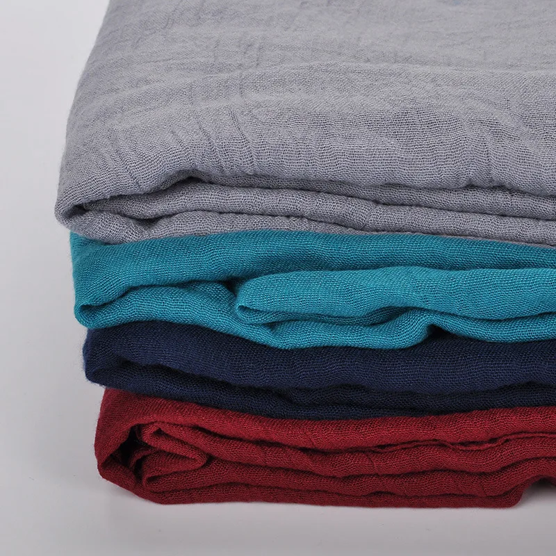 Женский однотонный хлопковый шарф мягкий льняной шали и палантины карамельных