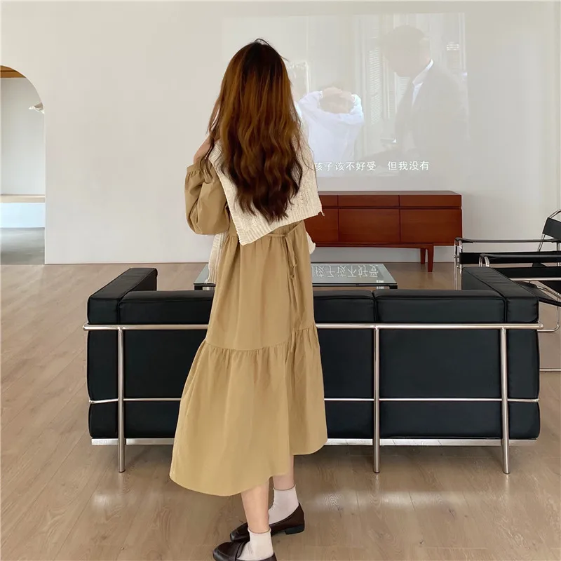 

New Autumn Sweater Women Dress Winter Long Sleeve Sweaters Knitted Dresses Womens Loose Maxi Oversize Knitting Robe Vestido