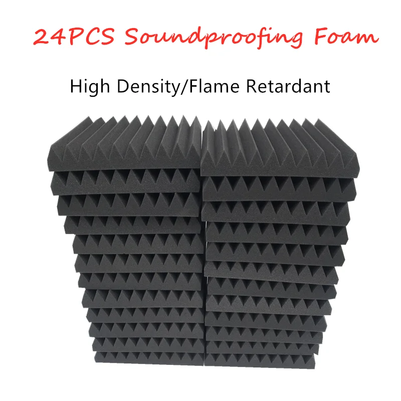 24 шт. 2X12X12 дюймов огнестойкая Звукоизоляционная пена акустическая звуковая